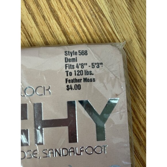 Givenchy Feather Patterned Sheer Opaque Pantyhose Sandalfoot Demi Feather Moss S - Picture 3 of 5